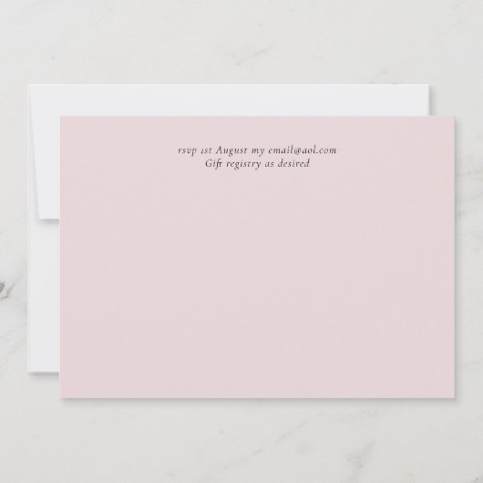 Grüne Rosa Moderne Hochzeit (Rückseite)