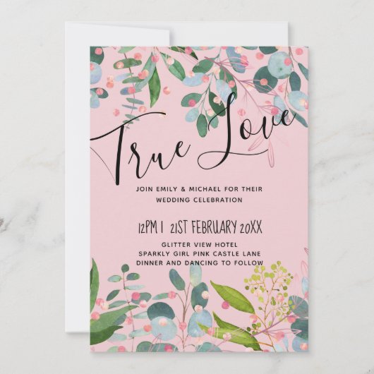 Grüne Rosa Moderne Hochzeit (Vorderseite)