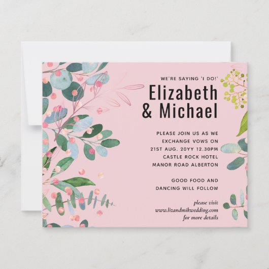 Grüne Rosa Moderne Hochzeit (Vorderseite)