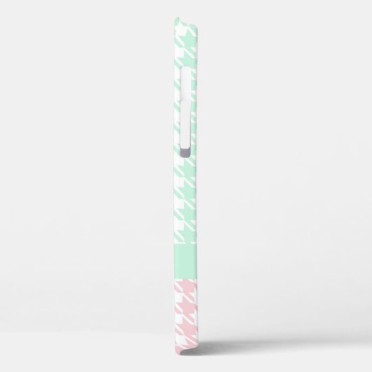 Grüne rosa Pastellnadel Hahnentrittmuster Muster M Case-Mate iPhone Hülle (Rückseite / Links)