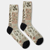 Grüne & Rosa Patchwork-Quiltdecke Rustikal Boho Socken (Rechts)