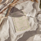 Grüne rosa Schleife Blumen Sommer All-in-One-Hochz Einladung