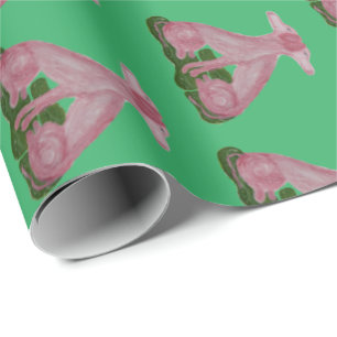 Grüne rosa Staffordshire Hunde Geschenkpapier