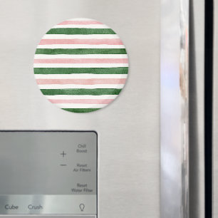 Grüne Rosa Streifen Magnet