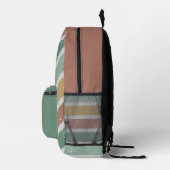 Grüne rosa und goldfarbene Streifen Bedruckter Rucksack (Rechts)