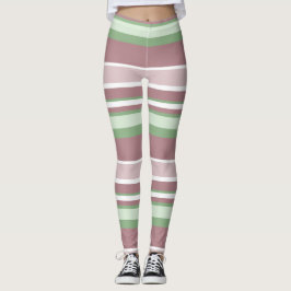 Grüne, rosa und pinke Streifen Leggings
