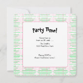 Grüne, rosa Weihnachtsbaumen Einladung (Rückseite)