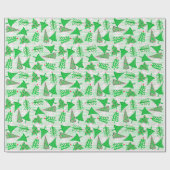 Grüne, rosa Weihnachtsbaumen Geschenkpapier (Flach)