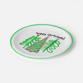 Grüne, rosa Weihnachtsbaumen Pappteller (Schrägansicht)