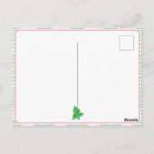 Grüne, rosa Weihnachtsbaumen Postkarte (Rückseite)