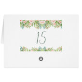 Grüne rosa weiße Hochzeit Tabletop-Schilder (Rückseite Horizontal)