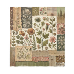 Grüne Rosafarben-Rosa-Patchwork-Blumenmuster-Stegk Notizblock