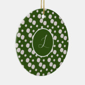 Grüne rosafarbene Punkte Keramik Ornament (Rechts)