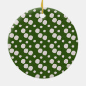 Grüne rosafarbene Punkte Keramik Ornament (Hinten)