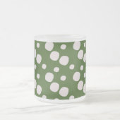 Grüne rosafarbene Punkte Mattglastasse (Mittel)