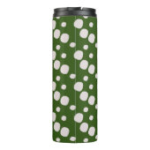 Grüne rosafarbene Punkte Thermosbecher (Rückseite)