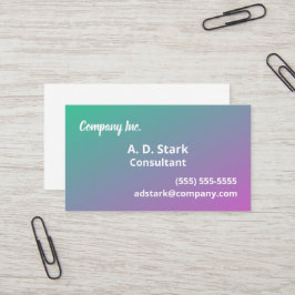 Grüne rosafarbene Visitenkarten Visitenkarte