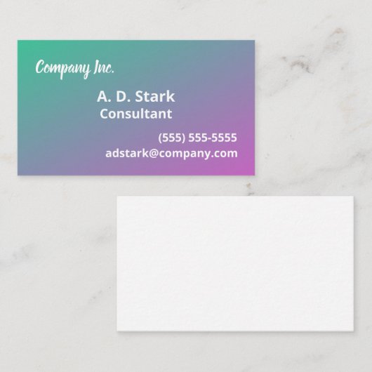 Grüne rosafarbene Visitenkarten Visitenkarte (Vorne/Hinten)