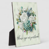 Grüne Rose Bitte unterschreiben Sie unser Gästebuc Fotoplatte (Seite)