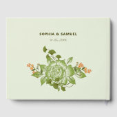 Grüne Rose Blumenzettel Gästebuch (Rückseite)