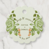 Grüne Rose Blumenzettel Geschenkanhänger (Vorderseite)