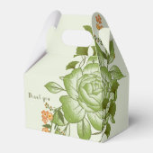 Grüne Rose Blumenzettel Geschenkschachtel (Vorderseite)