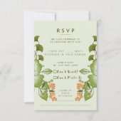 Grüne Rose Blumenzettel RSVP Karte (Vorderseite)