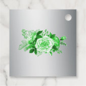 Grüne Rose Botanische Elegance Silberne Hochzeit Geschenkanhänger (Rückseite)