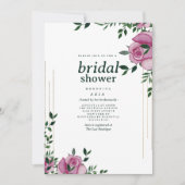 Grüne Rose, botanisches Brautparty Einladung (Vorderseite)