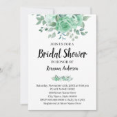 Grüne Rose Brautparty Country Chic Einladung (Vorderseite)