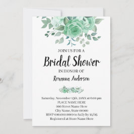 Grüne Rose Brautparty Country Chic Einladung