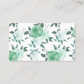 Grüne Rose Brautparty-Karte für Weinverkostung Platzkarte (Rückseite)