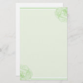 Grüne Rose Briefpapier (Vorne/Hinten)
