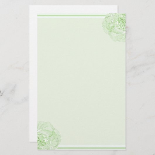 Grüne Rose Briefpapier (Vorne/Hinten)