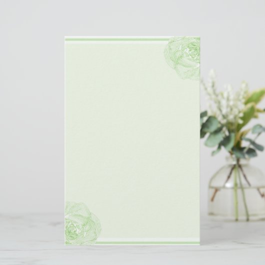 Grüne Rose Briefpapier (Stehend Vorderseite)