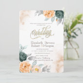 Grüne Rose Einladung (Stehend Vorderseite)