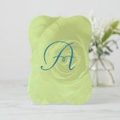 Grüne Rose Einladung zum Hochzeitsfeiern oder Farb (Stehend Vorderseite)