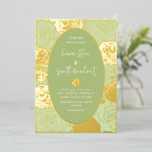 Grüne Rose Einladung zur Hochzeitsfeier (Stehend vorne)
