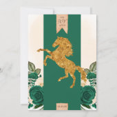 Grüne Rose Extravaganter Western Charro Quinceaner Einladung (Rückseite)