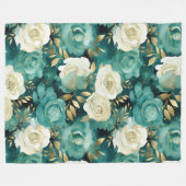 Grüne Rose Fleecedecke (Vorderseite (Horizontal))