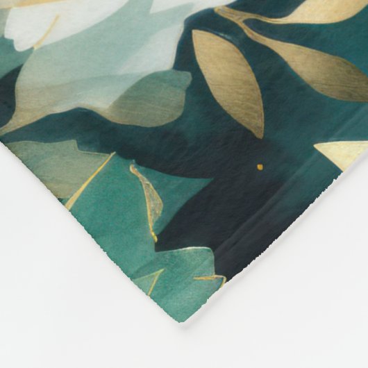 Grüne Rose Fleecedecke (Ecke)