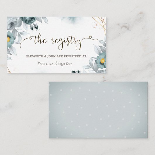 Grüne Rose für Hochzeiten im Wasserfarbenminze Begleitkarte (Vorne/Hinten)