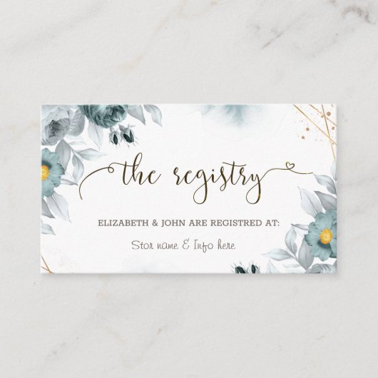 Grüne Rose für Hochzeiten im Wasserfarbenminze Begleitkarte (Vorderseite)