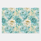 Grüne Rose Geschenkpapier Set (Vorderseite 3)