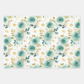 Grüne Rose Geschenkpapier Set (Vorderseite 2)