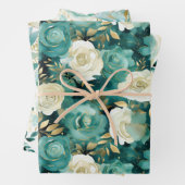 Grüne Rose Geschenkpapier Set (Beispiel)