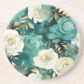 Grüne Rose Getränkeuntersetzer (Vorne)