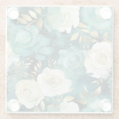 Grüne Rose Glasuntersetzer (Rückseite)