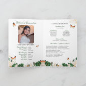 Grüne Rose Gold Tiara Butterfly Quinceanera Programm (Innenseite)