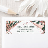 Grüne Rose Gold Tropical Palm Tree Blätter Hochzei (Insitu)